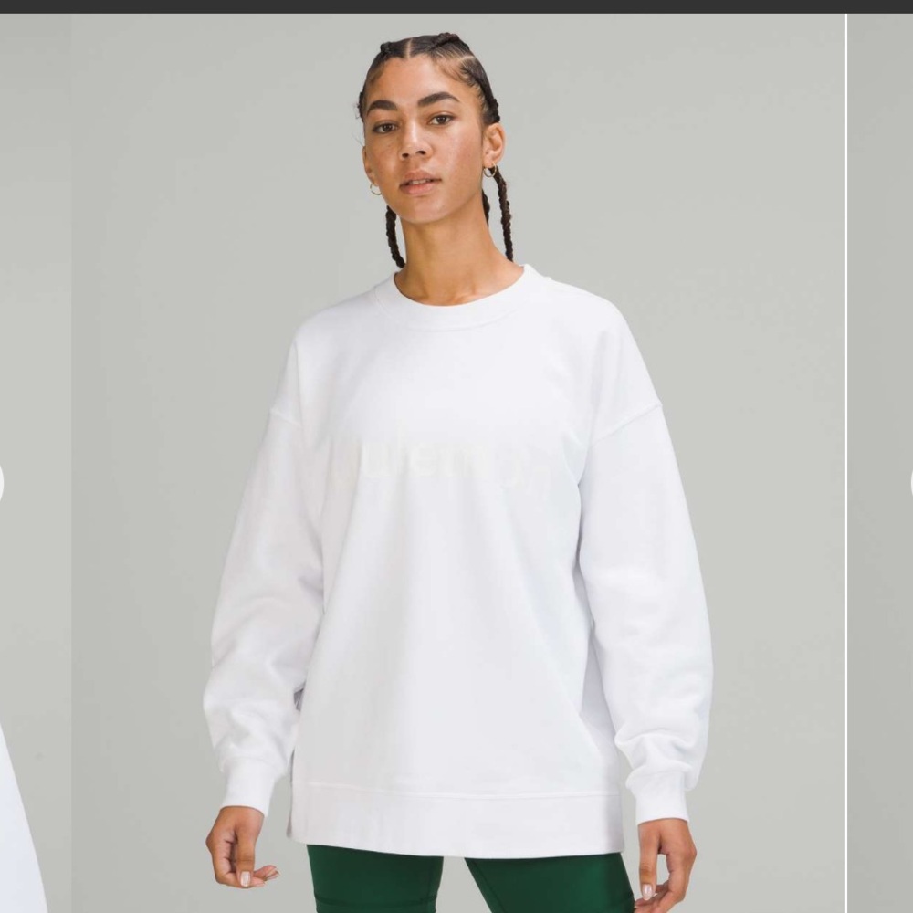 Lululemon Perfectly Oversized Crew *Graphic white size 10